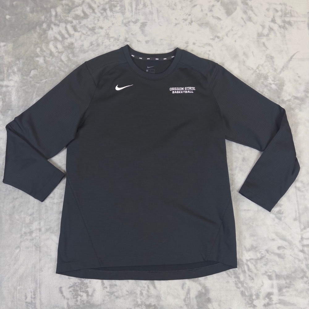 Nike Oregon State Basketball Shirt Mens Large Black Long Sleeve CT4050-010